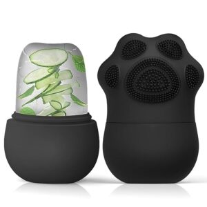 ice roller for face with scrubber | ice roller for face | for men & women | ice cube roller for glowing skin & puffy eyes | reusable & unbreakable